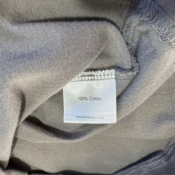 Hanna Andersson Shirt Boys 150 cm / US 12 Rugby Stripe Gray Blue White Cotton - Picture 3 of 5